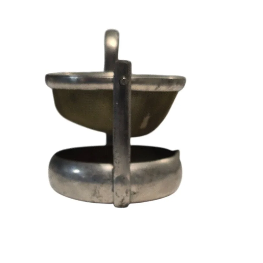 Vintage Silver Tone Swivel Over Cup Tea Strainer with Drip Cup Base 2.5 Inch